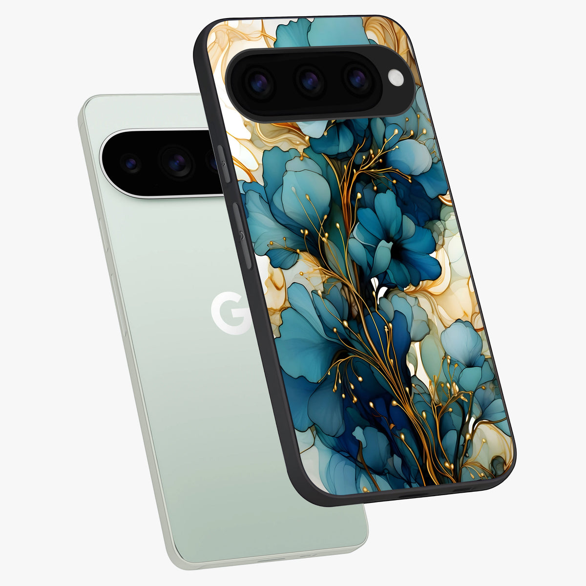  Golden Bloom Symphony phone case For Google Pixel 11 Pro showing premium glass back cover with detailed artwork