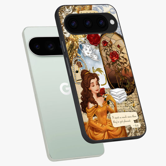  Golden Dream Belle phone case For Google Pixel 11 Pro showing premium glass back cover with detailed artwork