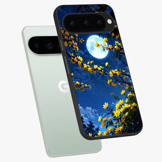  Golden Night Glow phone case For Google Pixel 11 Pro showing premium glass back cover with detailed artwork