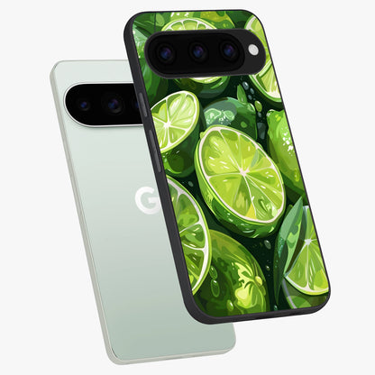  Green Kawasaki phone case For Google Pixel 11 Pro showing premium glass back cover with detailed artwork