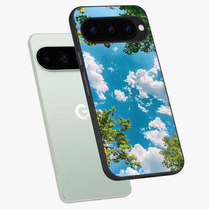  Green Moon Energy phone case For Google Pixel 11 Pro showing premium glass back cover with detailed artwork