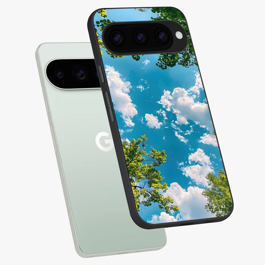 Green Moon Energy phone case For Google Pixel 11 Pro showing premium glass back cover with detailed artwork