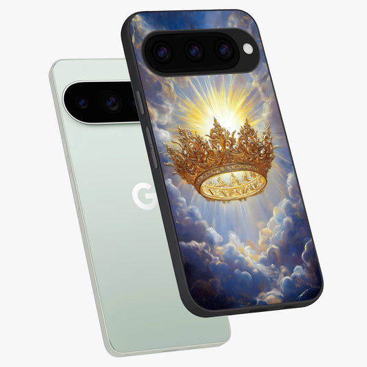  Heavenly Crown Light phone case For Google Pixel 11 Pro showing premium glass back cover with detailed artwork
