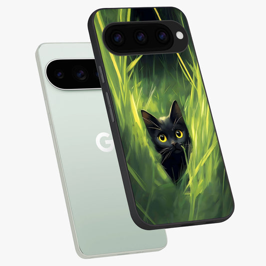  Hidden Cat Whisper phone case For Google Pixel 11 Pro showing premium glass back cover with detailed artwork