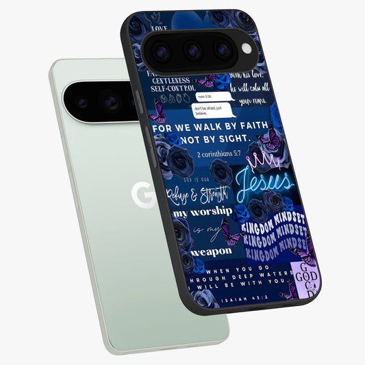  Kingdom Faith Glow phone case For Google Pixel 11 Pro showing premium glass back cover with detailed artwork