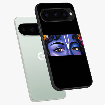  Krishna Eye phone case For Google Pixel 11 Pro showing premium glass back cover with detailed artwork