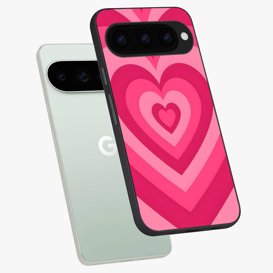  Layered Love Hearts phone case For Google Pixel 11 Pro showing premium glass back cover with detailed artwork