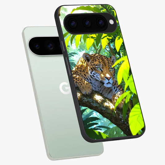  Leopard in Jungle phone case For Google Pixel 11 Pro showing premium glass back cover with detailed artwork