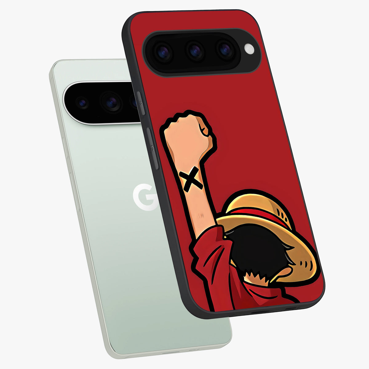  Luffy X Spirit phone case For Google Pixel 11 Pro showing premium glass back cover with detailed artwork