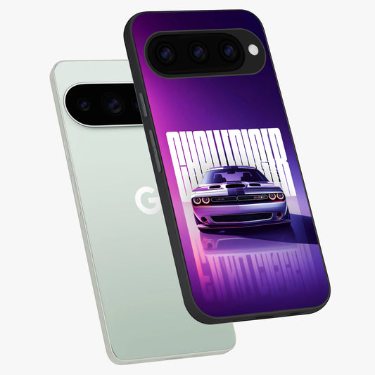  Midnight Muscle Ride phone case For Google Pixel 11 Pro showing premium glass back cover with detailed artwork