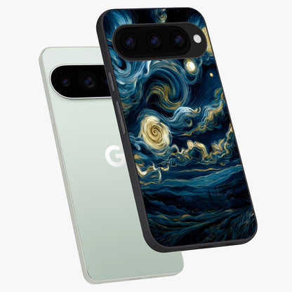  Midnight Sky Whirl phone case For Google Pixel 11 Pro showing premium glass back cover with detailed artwork