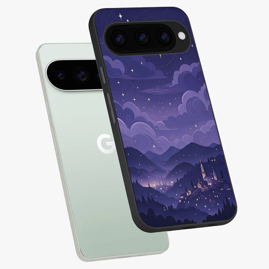  Minimal Night View phone case For Google Pixel 11 Pro showing premium glass back cover with detailed artwork