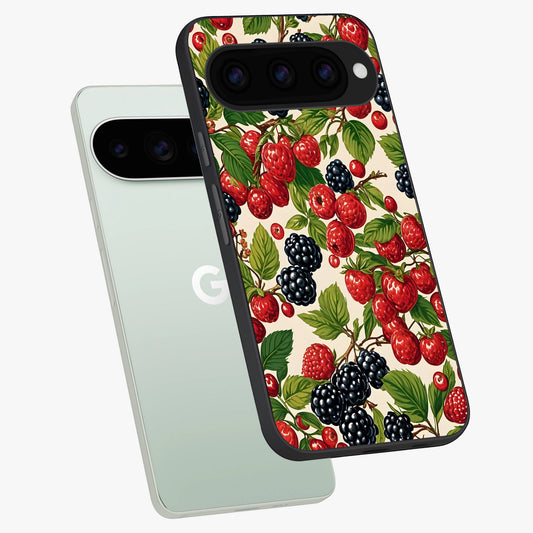  Mixed Berry Collage phone case For Google Pixel 11 Pro showing premium glass back cover with detailed artwork