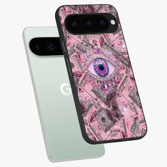 Money Eye Luxe phone case For Google Pixel 11 Pro showing premium glass back cover with detailed artwork