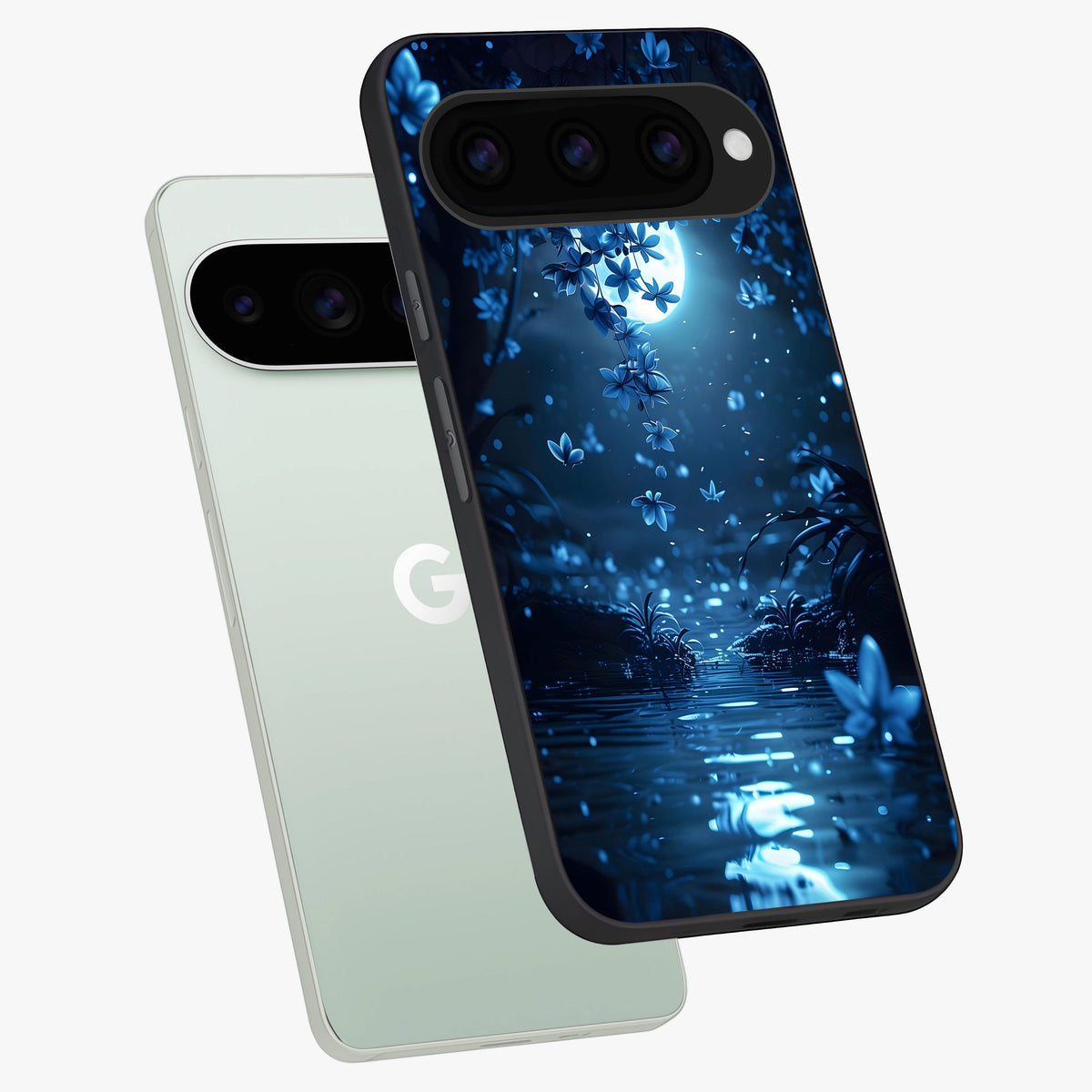  Moonlight Petal Dream phone case For Google Pixel 11 Pro showing premium glass back cover with detailed artwork