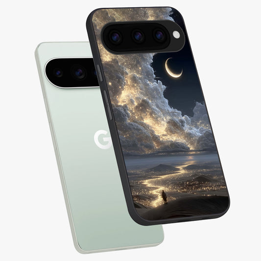 Moonlight Spark Path phone case For Google Pixel 11 Pro showing premium glass back cover with detailed artwork