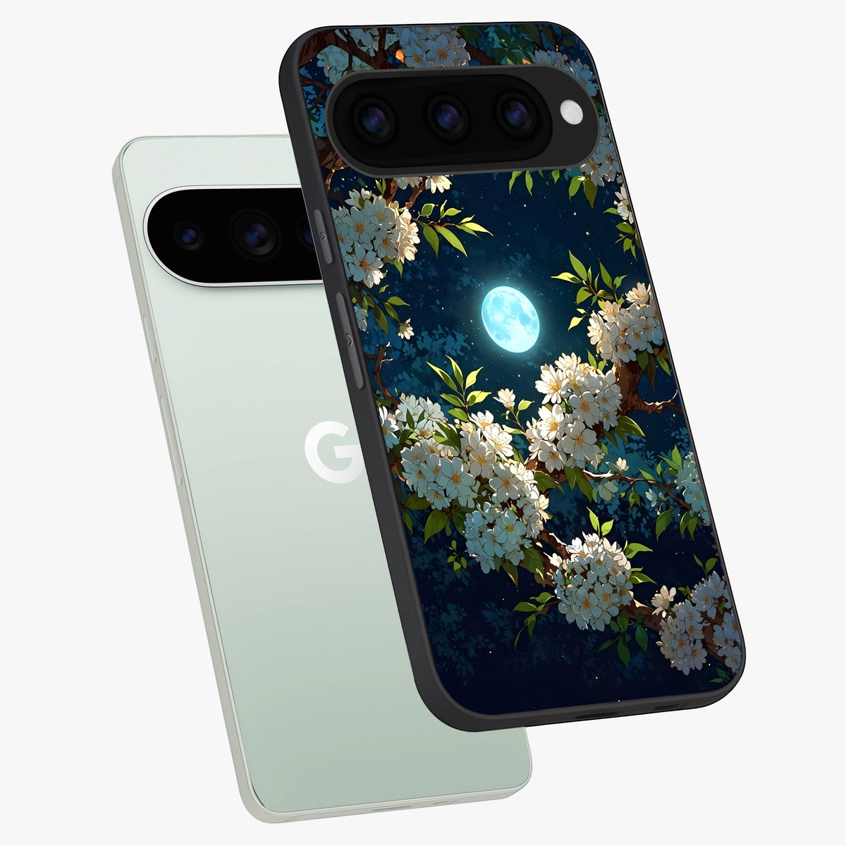  Moonlit Blossom Dream phone case For Google Pixel 11 Pro showing premium glass back cover with detailed artwork