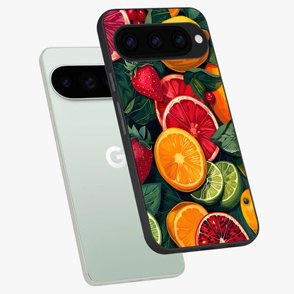  Multiple Fruits phone case For Google Pixel 11 Pro showing premium glass back cover with detailed artwork