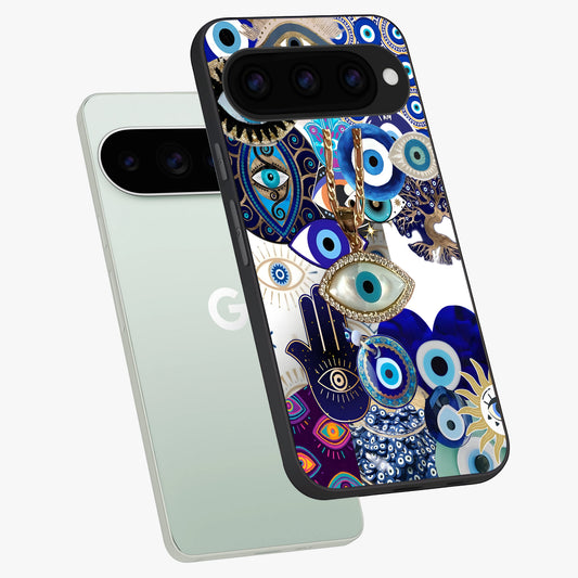  Mystic Charm Eye phone case For Google Pixel 11 Pro showing premium glass back cover with detailed artwork