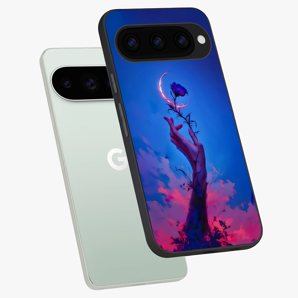  Mystic Hand phone case For Google Pixel 11 Pro showing premium glass back cover with detailed artwork