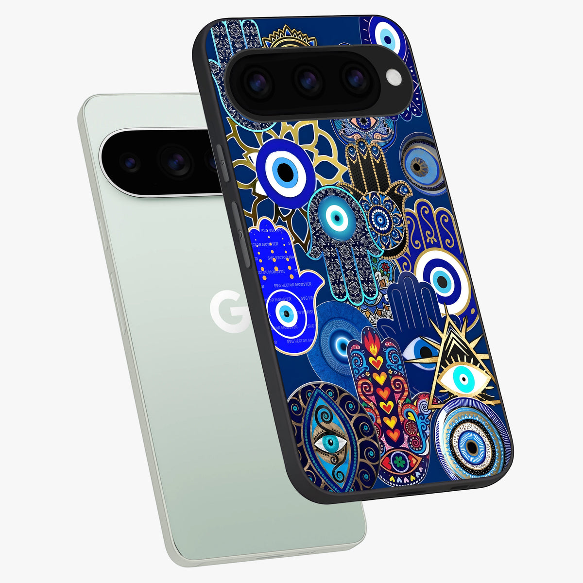  Mystic Palm Guard phone case For Google Pixel 11 Pro showing premium glass back cover with detailed artwork