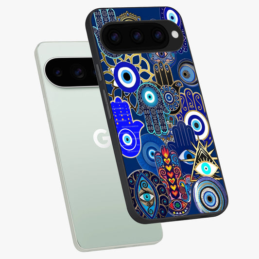 Mystic Palm Guard phone case For Google Pixel 11 Pro showing premium glass back cover with detailed artwork