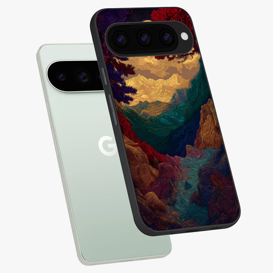  Mystic Valley Light phone case For Google Pixel 11 Pro showing premium glass back cover with detailed artwork