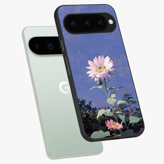  Pink Shells Outline phone case For Google Pixel 11 Pro showing premium glass back cover with detailed artwork