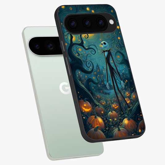  Pumpkin Moonlight Tale phone case For Google Pixel 11 Pro showing premium glass back cover with detailed artwork