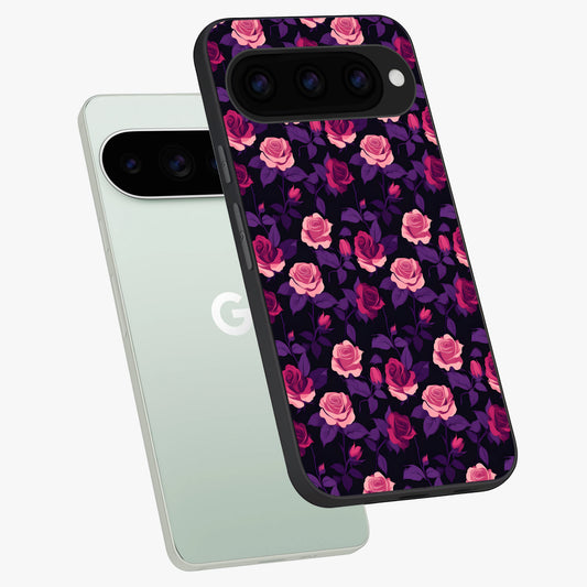  Rose Garden Twilight phone case For Google Pixel 11 Pro showing premium glass back cover with detailed artwork