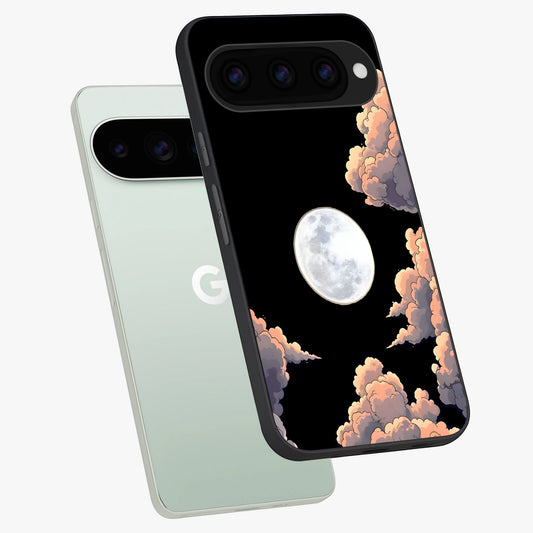  Shade Cloud Moon phone case For Google Pixel 11 Pro showing premium glass back cover with detailed artwork