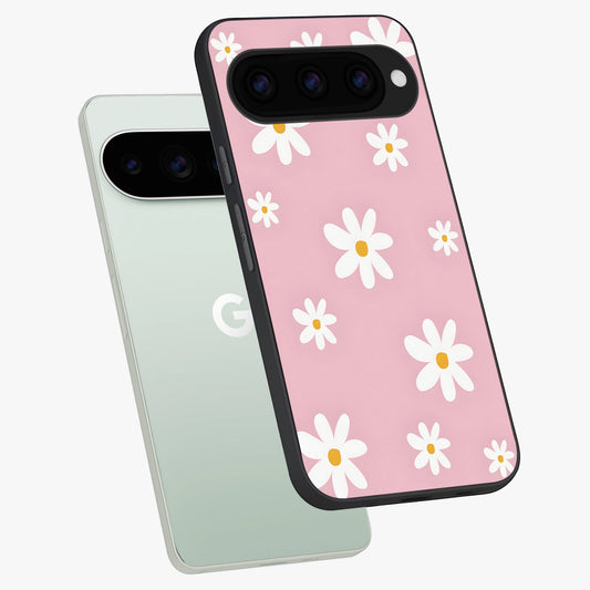  Soft Daisy Bliss phone case For Google Pixel 11 Pro showing premium glass back cover with detailed artwork