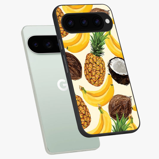  Tropical Fruit Mood phone case For Google Pixel 11 Pro showing premium glass back cover with detailed artwork