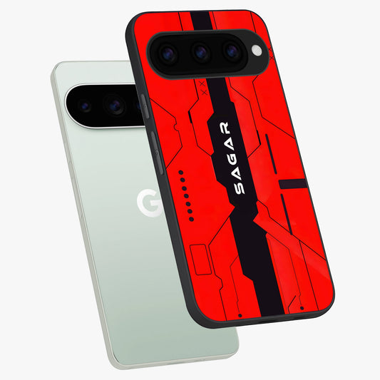  Voltage Rise CYBERPUNK Custom Name phone case For Google Pixel 11 Pro showing premium custom name glass back cover
