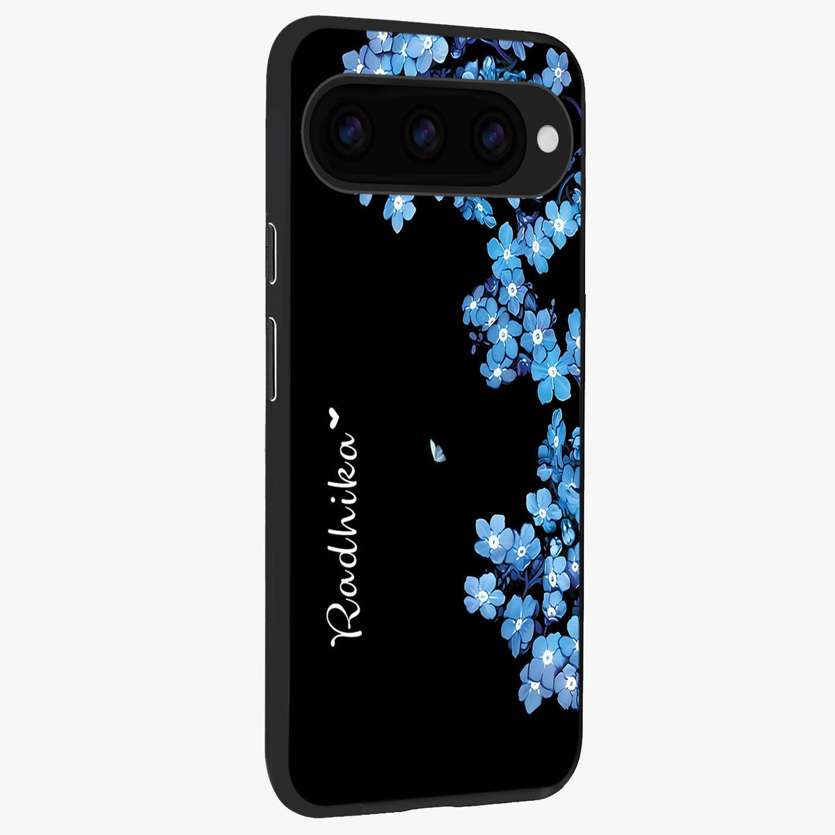  Blue Petal Dream Custom Name back cover For Google Pixel 11 Pro slim fit glass case with vibrant aesthetic design