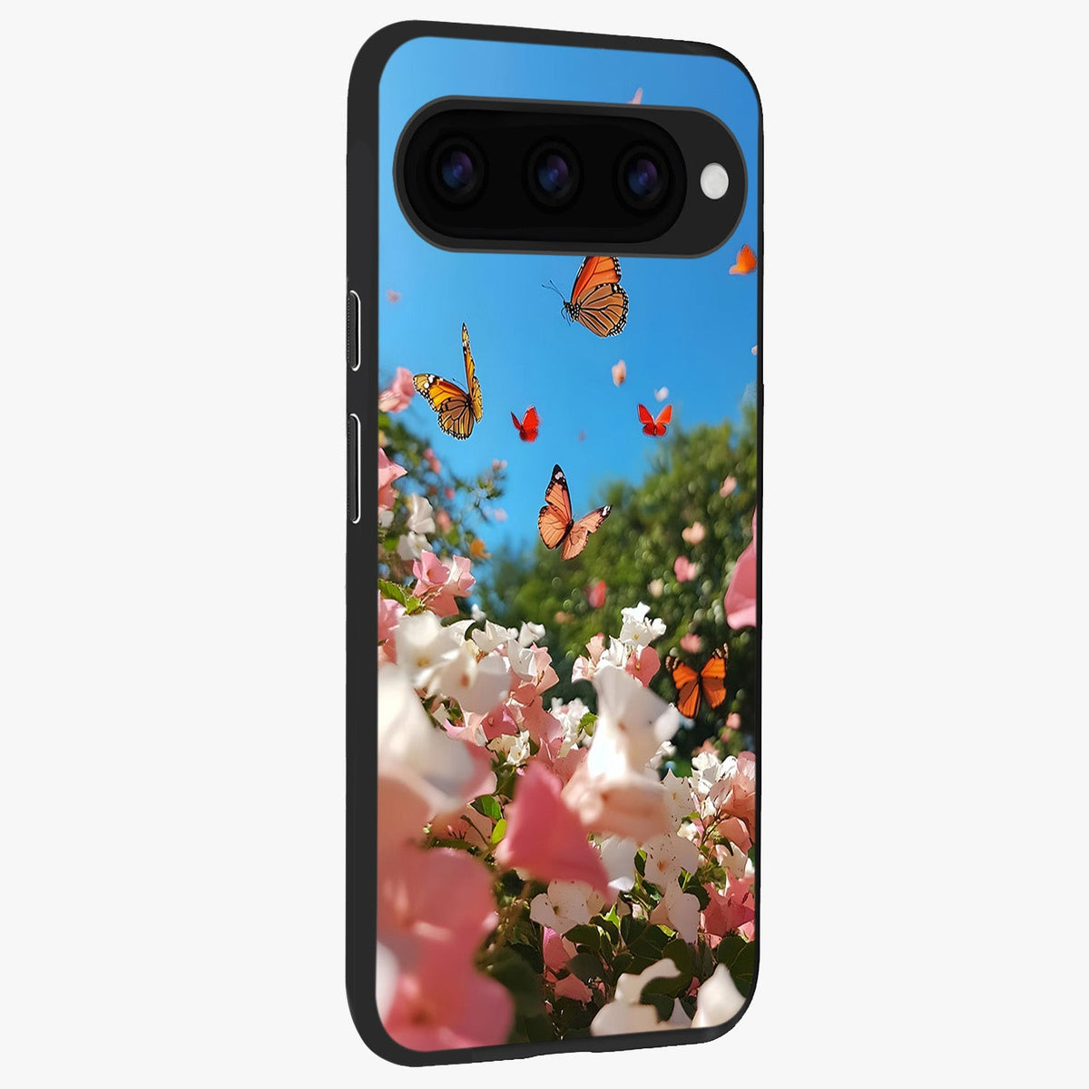  Butterflies In Bloom Sky back cover For Google Pixel 11 Pro slim fit glass case with vibrant aesthetic design