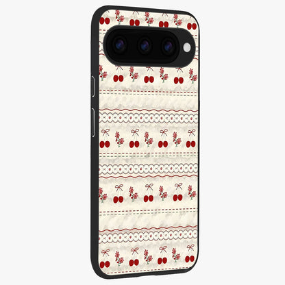  Cherry Bloom Charm back cover For Google Pixel 11 Pro slim fit glass case with vibrant aesthetic design
