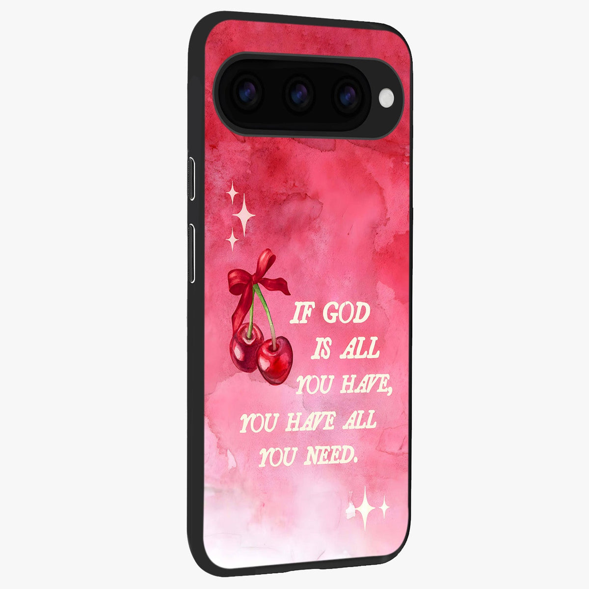 Cherry Quote back cover For Google Pixel 11 Pro slim fit glass case with vibrant aesthetic design