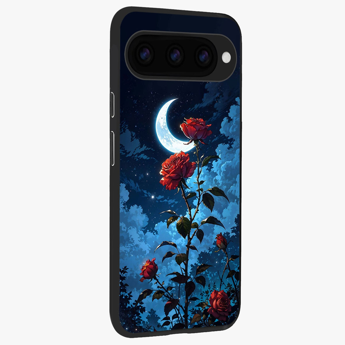  Crimson Rose Moon back cover For Google Pixel 11 Pro slim fit glass case with vibrant aesthetic design