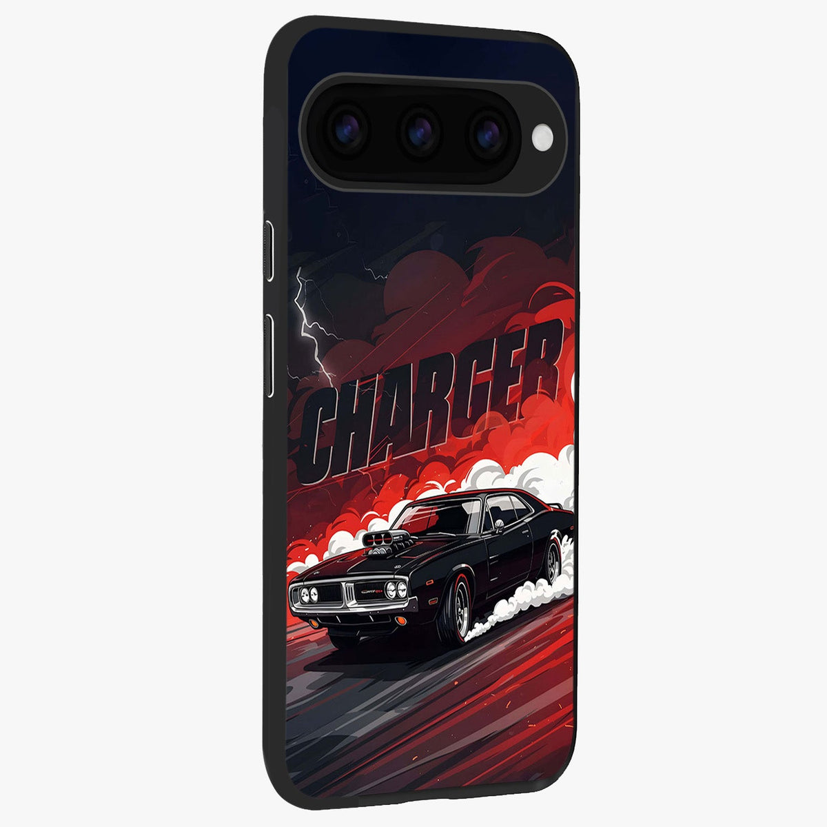 Dark Charger Fury back cover For Google Pixel 11 Pro slim fit glass case with vibrant aesthetic design