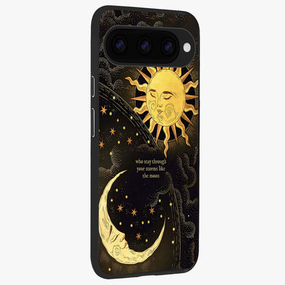  Golden Lunar Love back cover For Google Pixel 11 Pro slim fit glass case with vibrant aesthetic design