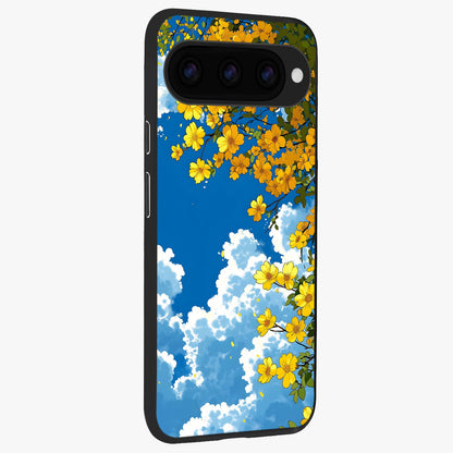  Golden Petal Sky back cover For Google Pixel 11 Pro slim fit glass case with vibrant aesthetic design