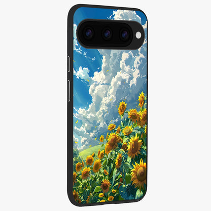  Golden Sun Glory back cover For Google Pixel 11 Pro slim fit glass case with vibrant aesthetic design