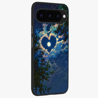  Heart With Moon Sky back cover For Google Pixel 11 Pro slim fit glass case with vibrant aesthetic design