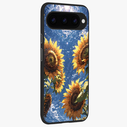  Heavenly Sunflower Rise back cover For Google Pixel 11 Pro slim fit glass case with vibrant aesthetic design