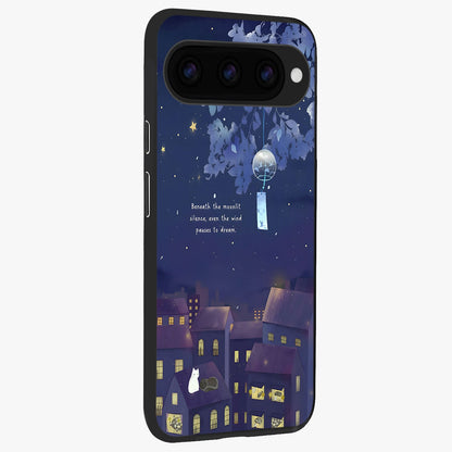  Moonlit Cat Silence back cover For Google Pixel 11 Pro slim fit glass case with vibrant aesthetic design