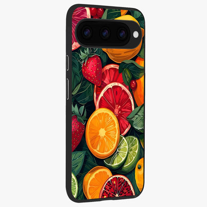  Multiple Fruits back cover For Google Pixel 11 Pro slim fit glass case with vibrant aesthetic design