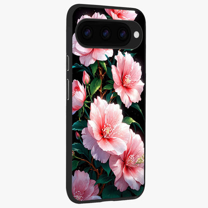  Peach Flower back cover For Google Pixel 11 Pro slim fit glass case with vibrant aesthetic design