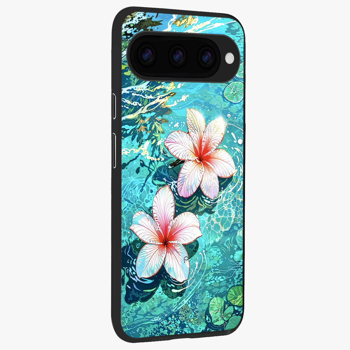 Pink Flowers in Water back cover For Google Pixel 11 Pro slim fit glass case with vibrant aesthetic design