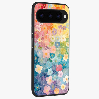  Rainbow Blossom Burst back cover For Google Pixel 11 Pro slim fit glass case with vibrant aesthetic design